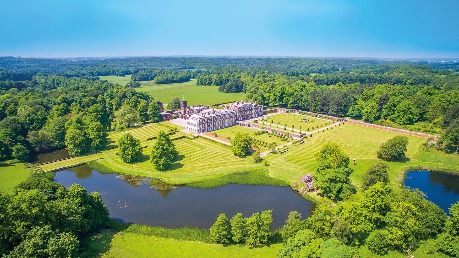 Aerial view of Knowsley Hall