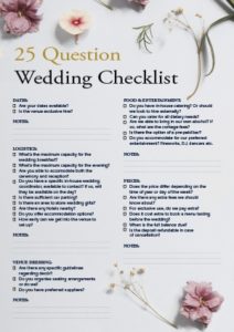 25 question wedding checklist knowsley hall